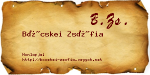 Böcskei Zsófia névjegykártya