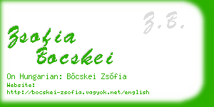 zsofia bocskei business card