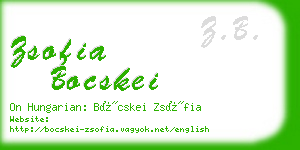 zsofia bocskei business card